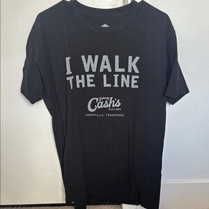 Johnny Cash I Walk The Line Black Graphic T-Shirt
